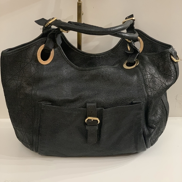 dior black cannage leather bee hobo bag - Picture 1 of 8
